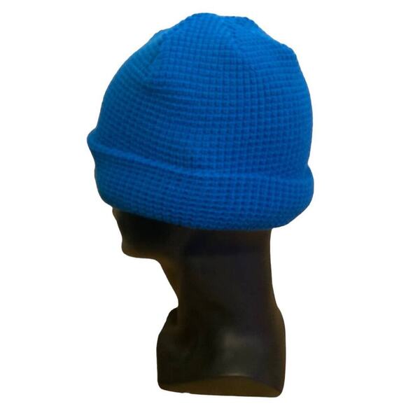 Yea.Nice Premium Beanie Logo Cuffed Flat Waffle Knit Warm Winter Hat - Picture 3 of 8